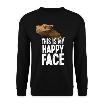 Crested Gecko This Is My Happy - Unisex Sweatshirt - black - Front - Alina (178cm) & Michal (187cm)