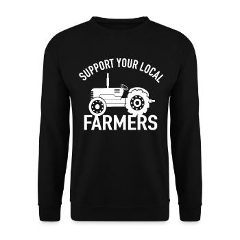 Farmer Farmer- Support your Local Farmers - Unisex Sweatshirt - black - Front - Alina (178cm) & Michal (187cm)