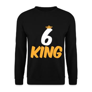 6th birthday 6 year old children 6 years - Unisex Sweatshirt - black - Front - Alina (178cm) & Michal (187cm)