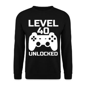 Niveau 40 Unlocked Gamer 40 ans anniversaire - Sweat-shirt Unisexe - noir - Devant - Alina (178cm) & Michal (187cm)