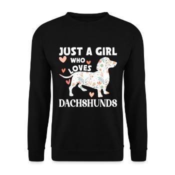 Blaireau Cheveux rugueux Teckel Teckel Amateur de chiens - Sweat-shirt Unisexe - noir - Devant - Alina (178cm) & Michal (187cm)
