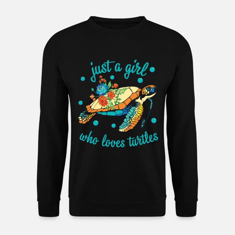 Just A Girl Who Loves Turtles Schildkröte - Unisex Pullover - Schwarz
