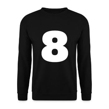 Number 8 Capital letters monogram - Unisex Sweatshirt - black - Front - Alina (178cm) & Michal (187cm)