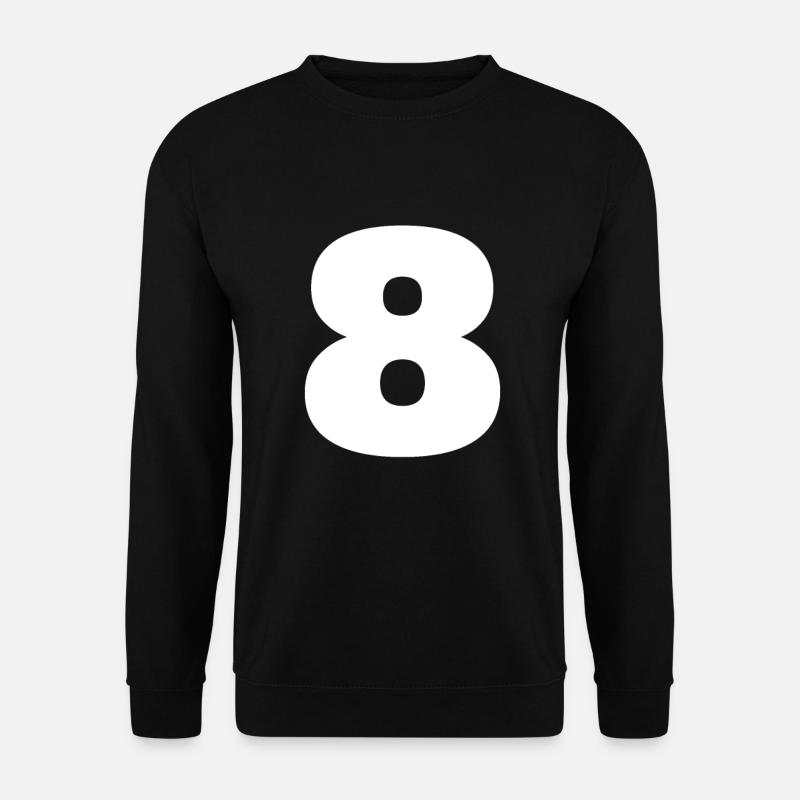 Nummer 8 Großbuchstaben Monogramm - Unisex Pullover - Schwarz