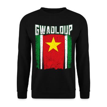 Guadeloupe Drapeau - Sweat-shirt Unisexe - noir - Devant - Alina (178cm) & Michal (187cm)