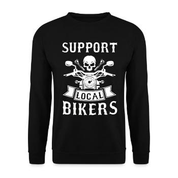 Motorrad Tshirt Biker Kutte Moped Bobber MC Racer - Unisex Pullover - Schwarz - Vorne - Alina (178cm) & Michal (187cm)