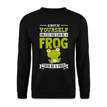 Frog Tshirt Toad Tadpole Tree Frog Frog - Unisex Sweatshirt - black - Front - Alina (178cm) & Michal (187cm)