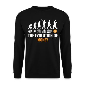 Bitcoin Evolution Crypto Millionaire Cryptocurrenc - Unisex Pullover - Schwarz - Vorne - Alina (178cm) & Michal (187cm)