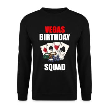 Poker Pokerspieler Las Vegas Birthday Squad - Unisex Pullover - Schwarz - Vorne - Alina (178cm) & Michal (187cm)