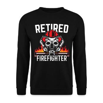 Firefighter Pensioner - Unisex Sweatshirt - black - Front - Alina (178cm) & Michal (187cm)