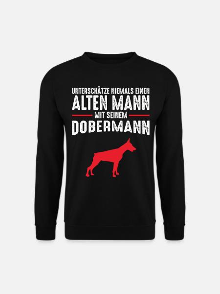 Dobermann Männer Rentner Geschenkidee - Unisex Pullover - Schwarz