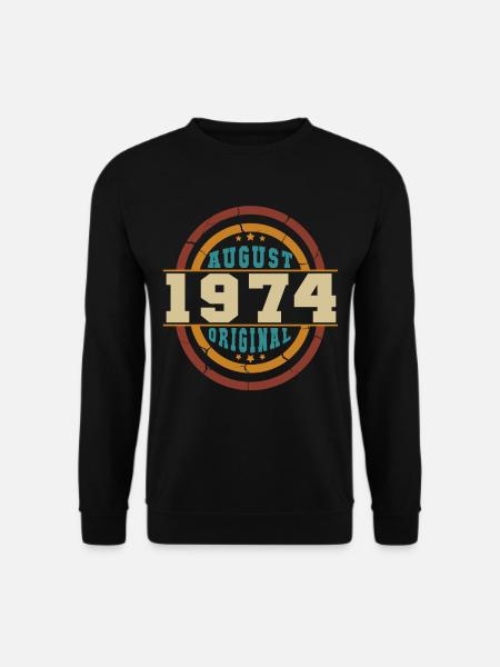 August 1974 Vintage Geschenk - Unisex Pullover - Schwarz