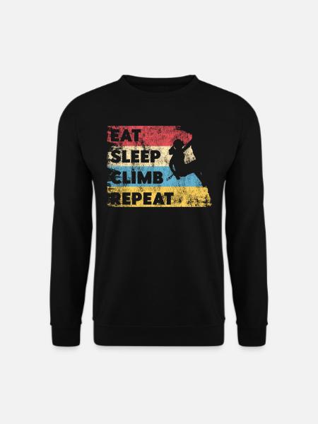 Rock Climbing Climber Vintage Girl - Unisex Sweatshirt - black