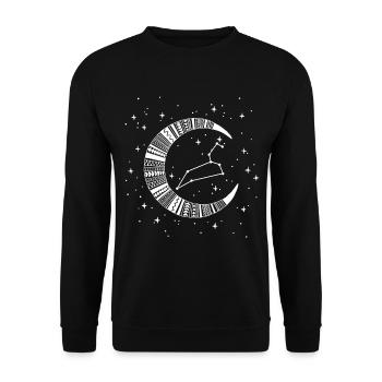 Lion signe du zodiaque Lune Horoscope by Nikki-Luka - Sweat-shirt Unisexe - noir - Devant - Alina (178cm) & Michal (187cm)