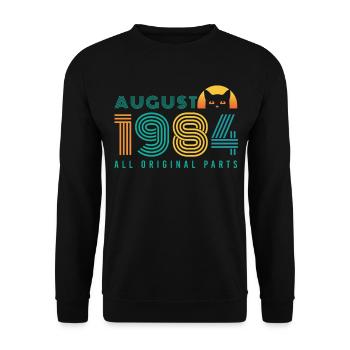 vintage in August 1984 gift idea - Unisex Sweatshirt - black - Front - Alina (178cm) & Michal (187cm)