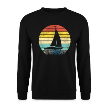 Sailing Sailboat Retro Vintage - Sweat-shirt Unisexe - noir - Devant - Alina (178cm) & Michal (187cm)