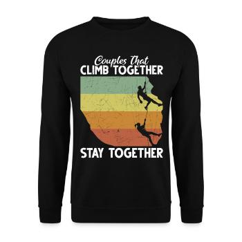 Rock Climbing Climber Retro - Sweat-shirt Unisexe - noir - Devant - Alina (178cm) & Michal (187cm)