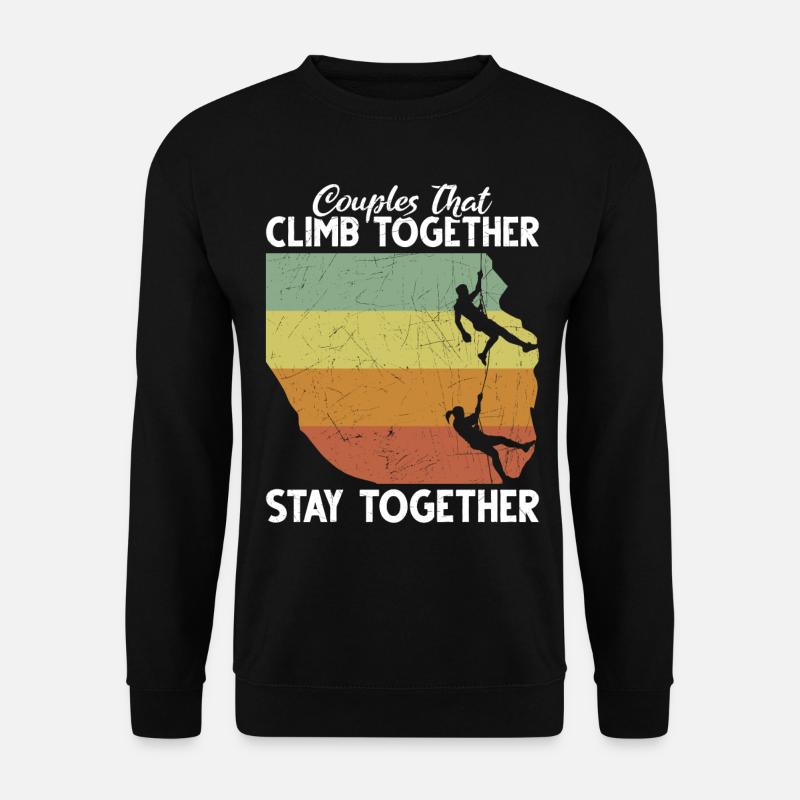 Rock Climbing Climber Retro - Unisex Pullover - Schwarz