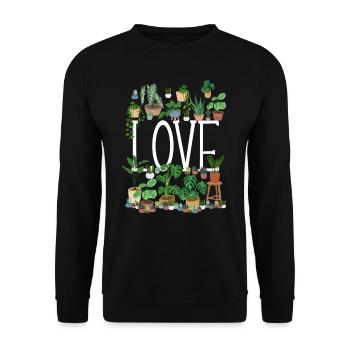 Plant Love - Unisex Pullover - Schwarz - Vorne - Alina (178cm) & Michal (187cm)
