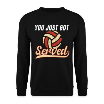 Volleyball Volleyball Player Ball Court Retro - Unisex Sweatshirt - black - Front - Alina (178cm) & Michal (187cm)