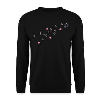 Bunter Stern - Unisex Pullover - Schwarz - Vorne - Alina (178cm) & Michal (187cm)