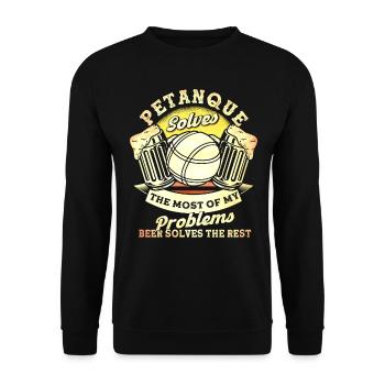Boul Player Pétanque Boules Gift - Unisex Sweatshirt - black - Front - Alina (178cm) & Michal (187cm)
