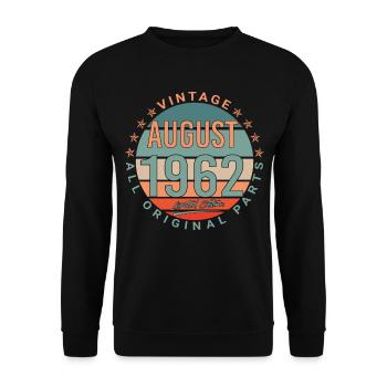 August 1962 Vintage - Unisex Sweatshirt - black - Front - Alina (178cm) & Michal (187cm)