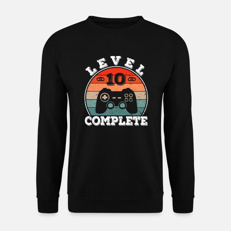 10. Hochzeitstag 10 Jahre Ehe verheiratet Gamer - Unisex Pullover - Schwarz