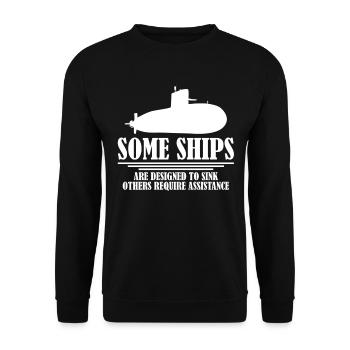 Some Ships Designed Sink Submarine Veteran Navy - Unisex Pullover - Schwarz - Vorne - Alina (178cm) & Michal (187cm)