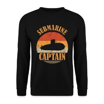 Vintage Submarine Captain Veteran Navy Submariner Sub - Unisex Sweatshirt - black - Front - Alina (178cm) & Michal (187cm)