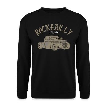 Rockabilly Rockabella Vintage 1950 rock Rcokabully - Unisex Sweatshirt - black - Front - Alina (178cm) & Michal (187cm)