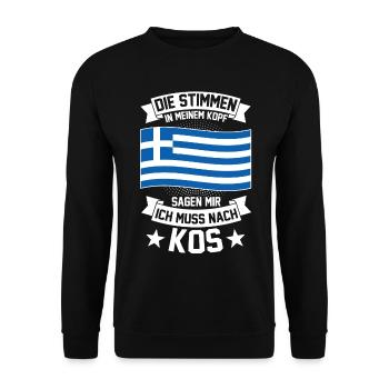 Kos Griechenland Griechen - Unisex Pullover - Schwarz - Vorne - Alina (178cm) & Michal (187cm)