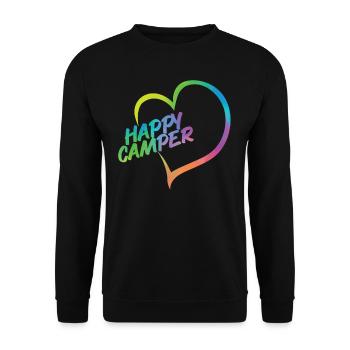 Camping Watercolor Heart Happy - Sweat-shirt Unisexe - noir - Devant - Alina (178cm) & Michal (187cm)