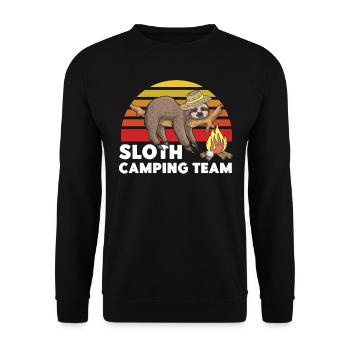 Sloth Camping Team Motorhome Retro - Sweat-shirt Unisexe - noir - Devant - Alina (178cm) & Michal (187cm)