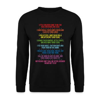 Daycare Provider Rainbow Childcare Teacher - Unisex Sweatshirt - black - Front - Alina (178cm) & Michal (187cm)