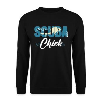 Diving Diver Girl Scuba Chick - Unisex Sweatshirt - black - Front - Alina (178cm) & Michal (187cm)
