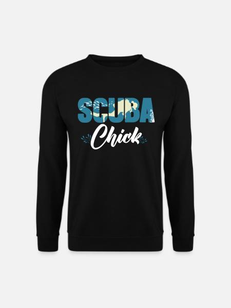 Diving Diver Girl Scuba Chick - Unisex Sweatshirt - black