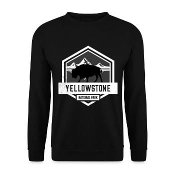 Yellowstone National Park Bison - Unisex Sweatshirt - black - Front - Alina (178cm) & Michal (187cm)