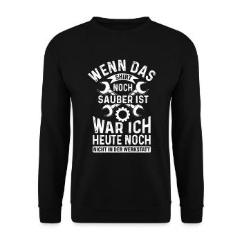 Männer Auto-Schrauber Pkw Motorrad Kfz-Werkstatt - Unisex Pullover - Schwarz - Vorne - Alina (178cm) & Michal (187cm)