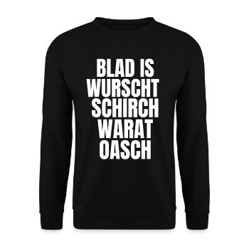 Bier Dialekt .Österreich . Bayern Mundart Boarisch - Unisex Pullover - Schwarz - Vorne - Alina (178cm) & Michal (187cm)