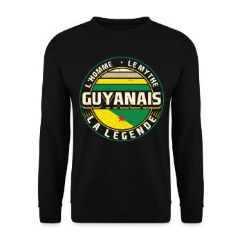 Guyane Humour Guyanais - Sweat-shirt Unisexe - noir - Devant - Alina (178cm) & Michal (187cm)