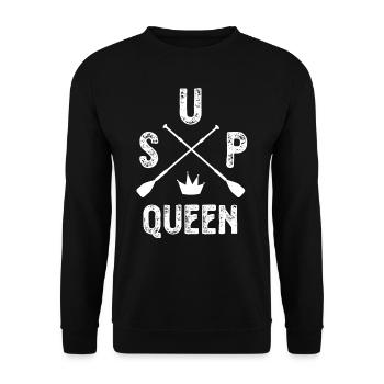 SUP Paddleboard Girl Vintage SUP - Unisex Pullover - Schwarz - Vorne - Alina (178cm) & Michal (187cm)