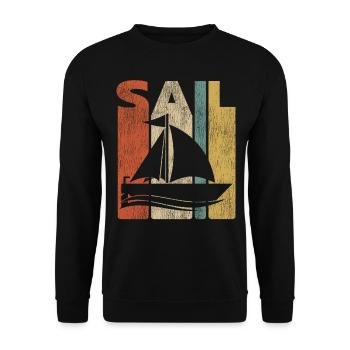 Sail Sailboat Vintage Retro - Sweat-shirt Unisexe - noir - Devant - Alina (178cm) & Michal (187cm)