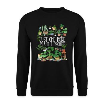 Just One More Plant I Promise - Unisex Sweatshirt - black - Front - Alina (178cm) & Michal (187cm)