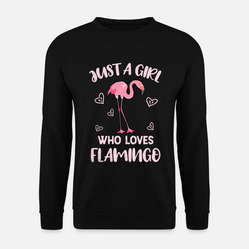 Just a Girl Who Loves Flamingos Design - Unisex Pullover - Schwarz