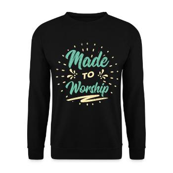 Christians Jesus God Religion Love Cross Gift - Unisex Sweatshirt - black - Front - Alina (178cm) & Michal (187cm)