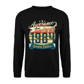 1984 In August Retro Gift - Unisex Sweatshirt - black - Front - Alina (178cm) & Michal (187cm)