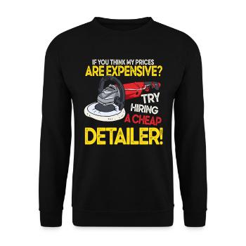 Auto Detailing Car Detailer - Unisex Sweatshirt - black - Front - Alina (178cm) & Michal (187cm)