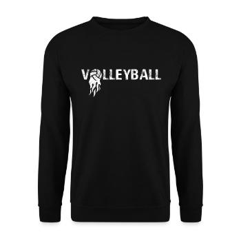 Beach Volleyball Schriftzug Volleyball - Unisex Pullover - Schwarz - Vorne - Alina (178cm) & Michal (187cm)