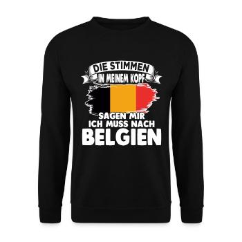 Belgisch Belgier Belgien - Unisex Pullover - Schwarz - Vorne - Alina (178cm) & Michal (187cm)